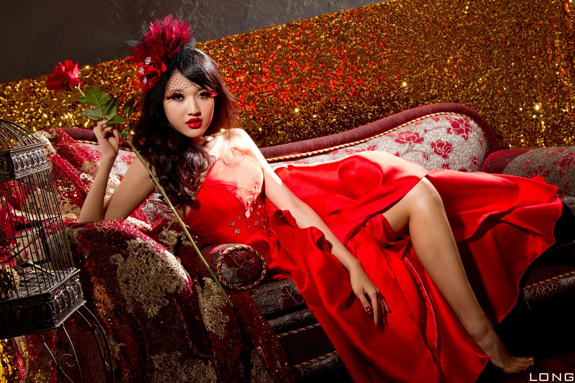 [Phiên bản đặc biệt BEAUTYLEG] Buổi chụp ảnh tại studio: Jill Yu Fuyu - Bộ ảnh cưới màu đỏ - 6